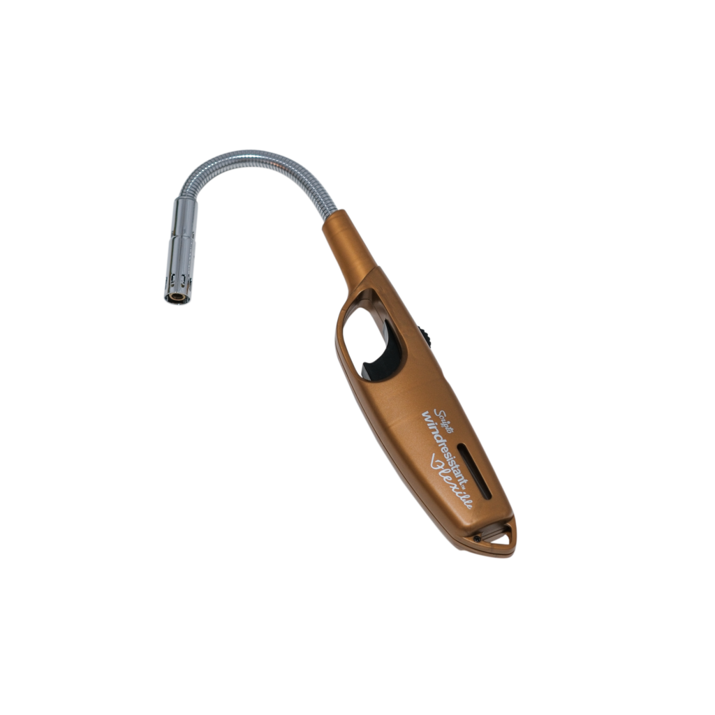 Gold Scripto GM10 Flex lighter with flexible metal nozzle