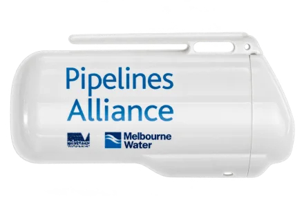 White Stelco ashtray with Pipelines Alliance printing