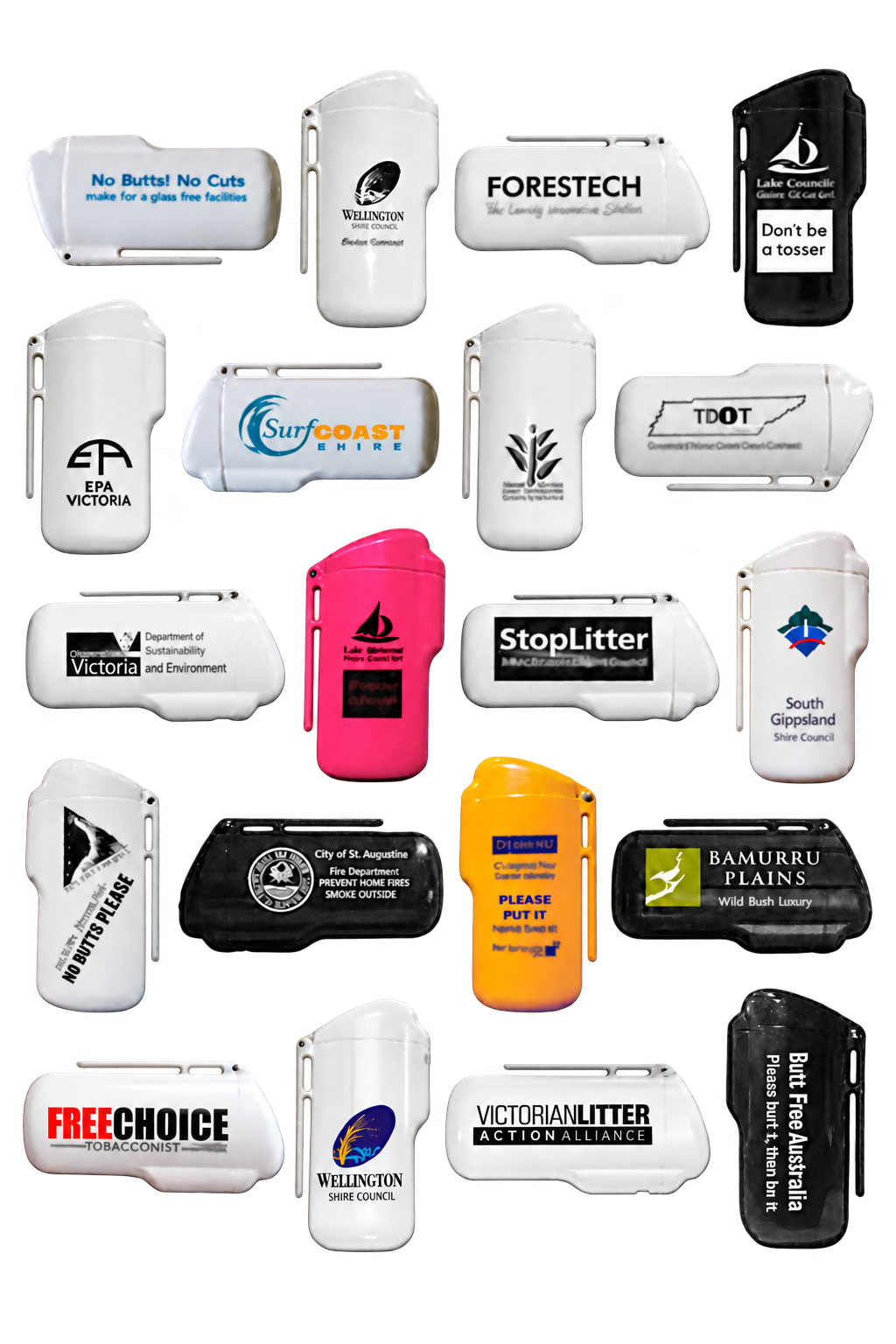 A collection of twenty previous Stelco printed ashtray designs