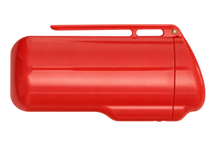 Red unprinted flip-top ashtray