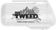Historical Stelco portable ashtray with a Tweed Shire Council printed design