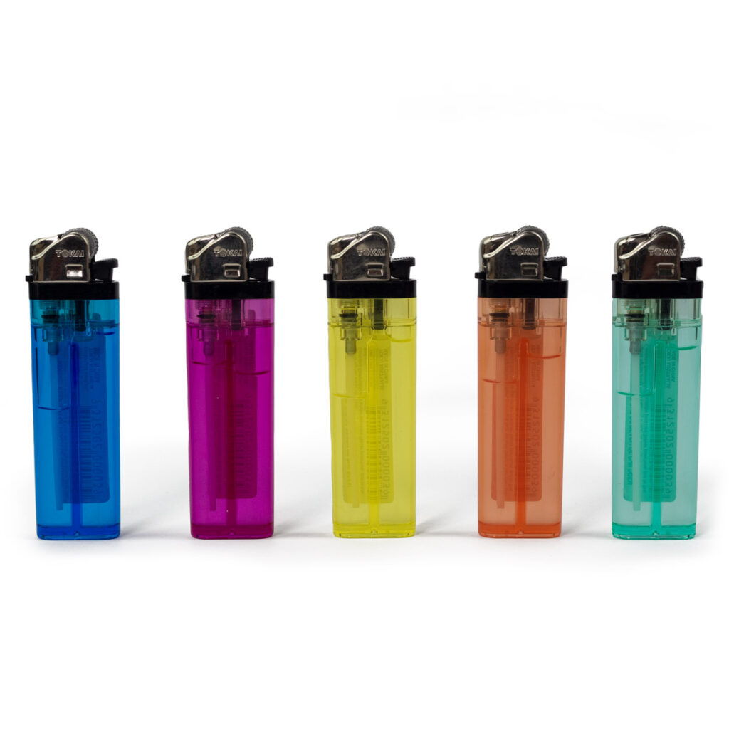 Tokai M13 roller-wheel pocket lighters in transparent colours